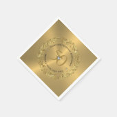 50e bruiloft Jubileum Goud Bloemen Lijst Servet (Hoek)