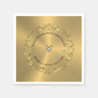 50e bruiloft Jubileum Goud Bloemen Lijst