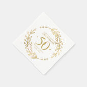 50e bruiloft Jubileum Goud Botanisch Lijst Servet (Hoek)