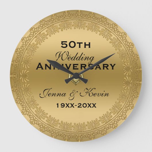 50e bruiloft Jubileum goudbloem Grote Klok (Voorkant)
