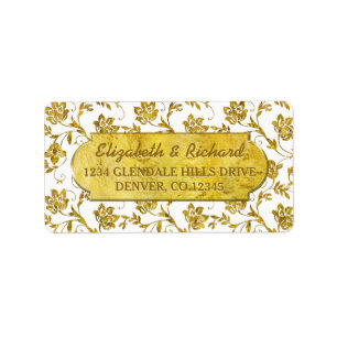 50e bruiloft Jubileum Gouden Flora retouradres Etiket