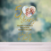 50e bruiloft Jubileum Hart Foto Acryl Bord (Neutraal)