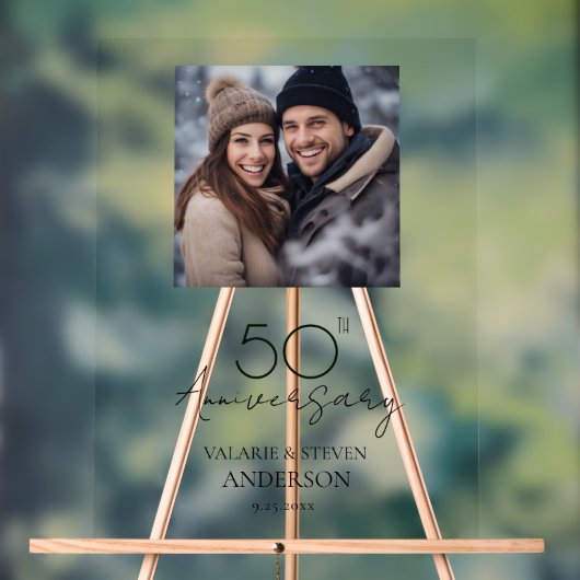 50e bruiloft Jubileum Keepomwille Acryl Bord (Neutraal)