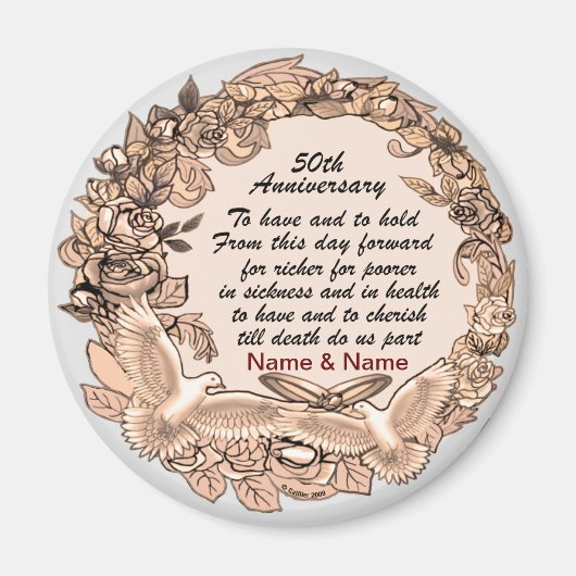 50e bruiloft Jubileum magneet (Voorkant)