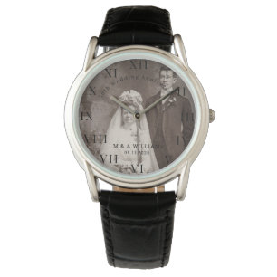50e bruiloft Jubileum Moderne Elegante Foto Horloge