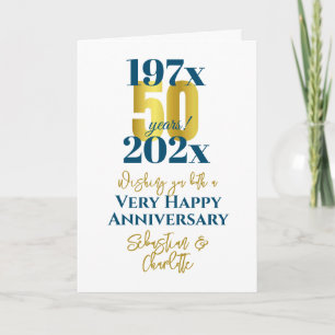 50e bruiloft Jubileum moderne typografie Kaart
