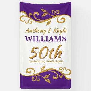 50e bruiloft Jubileum Paars Gold Vlaams Spandoek