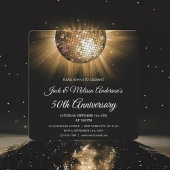 50e bruiloft Jubileum partij Gold Disco Ball Kaart