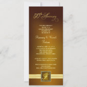 50e bruiloft Jubileum Partij - Goudmonogram Kaart (Achterkant)