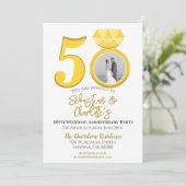 50e bruiloft Jubileum ringfoto Kaart (Staand voorkant)