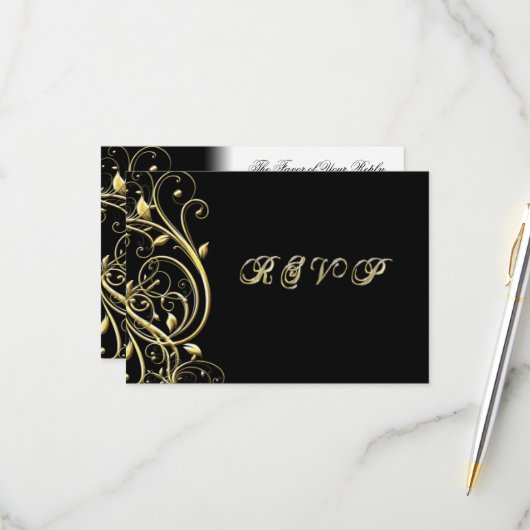 50e bruiloft Jubileum RSVP Kaartje (Voorkant / Achterkant in situ)