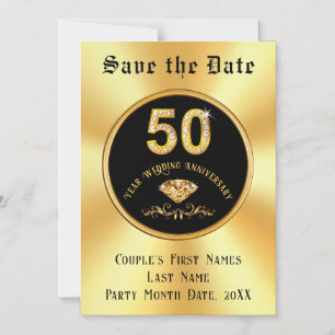 50e bruiloft Jubileum Save the Date Magnets, Magnetische Uitnodiging