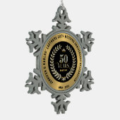 50e bruiloft Jubileum Sparkling Laurel Wreath Tin Sneeuwvlok Ornament (Links)