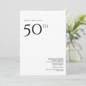 50e bruiloft Jubileum uitnodiging minimalistisch (Staand voorkant)