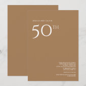 50e bruiloft Jubileum uitnodiging Roos Gold (Voorkant / Achterkant)