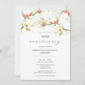 50e bruiloft Jubileum uitnodigingen bloemen (Voorkant)