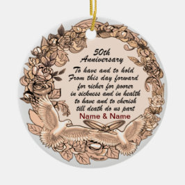 50e bruiloft Jubileum-versiering Keramisch Ornament