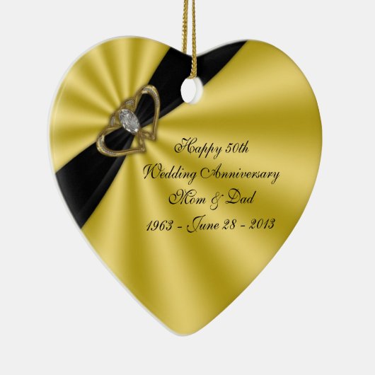 50e bruiloft Jubileum-versiering Keramisch Ornament (Rechts)