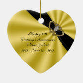 50e bruiloft Jubileum-versiering Keramisch Ornament (Achterkant)