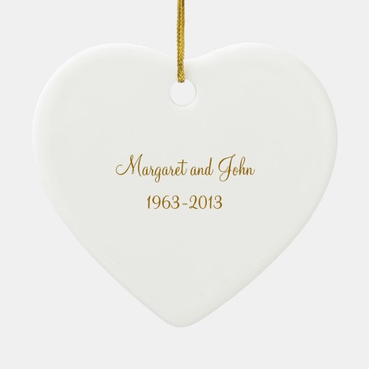 50e bruiloft Jubileum-versiering Keramisch Ornament (Achterkant)