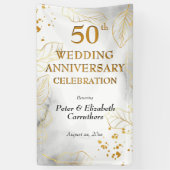 50e bruiloft Jubileum viering Golden Party Spandoek (Verticaal)