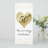 50e bruiloft Jubileum viering gouden Confetti Kaart (Staand voorkant)