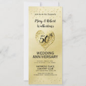 50e bruiloft Jubileum viering gouden Confetti Kaart (Achterkant)
