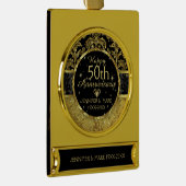 50e bruiloft Jubileum-zwart en goud Verguld Banner Ornament (Rechts)