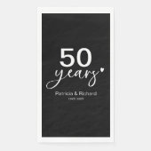 50e bruiloft Jubileum zwart-wit Servet (Voorkant)