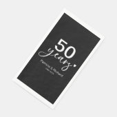 50e bruiloft Jubileum zwart-wit Servet (Hoek)