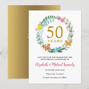 50e Carte d'anniversaire de mariage - Réservez la 