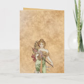 50e carte d'anniversaire, déesse de printemps, art (Verso)