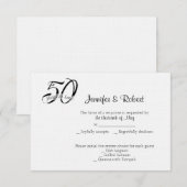 50e carte de réponse à l'anniversaire de la photo (Devant / Derrière)