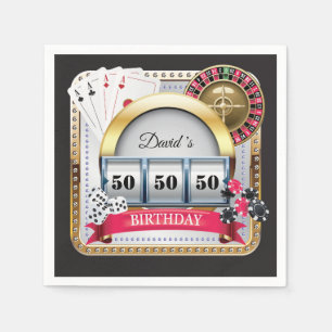 50e casino Poker-speelkaart Birthday Napkins Servet