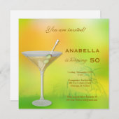 50e Cocktail Invitation d'anniversaire (Devant / Derrière)