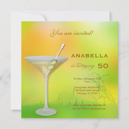 50e Cocktail Invitation d'anniversaire (Devant)