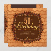 50e Coeurs d'or Invitations de fête d'anniversaire (Devant / Derrière)