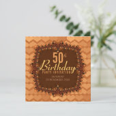 50e Coeurs d'or Invitations de fête d'anniversaire (Debout devant)