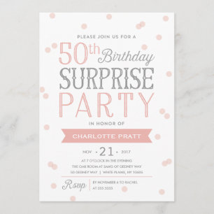 50e Confetti Surprise Party Invitation   Anniversa