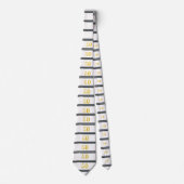 50e Cravate d'anniversaire Noir, Argent et Blanc (Devant)