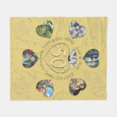 50e Diamond 6 Heart Photos Fleece Blanket (Voorkant (Horizontaal))