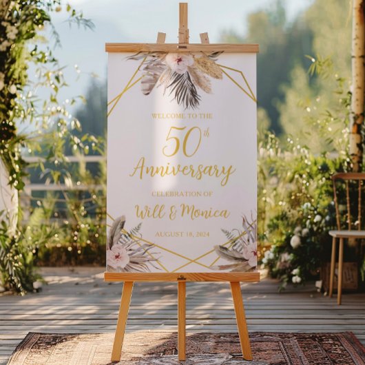 50e Elegant Bruiloft Jubileum Poster