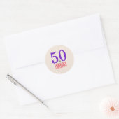 50e en prachtige paarse ronde sticker (Envelop)