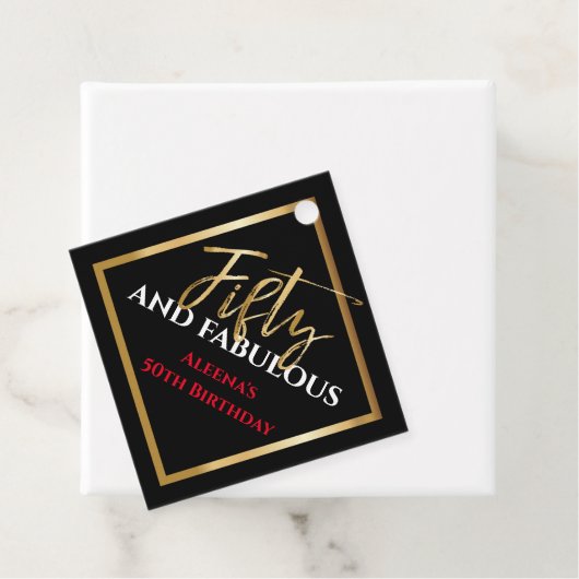 50e ET FABULEUSE étiquette cadeau d'anniversaire B (En situation)