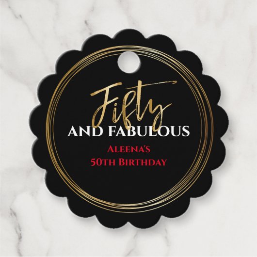 50e ET FABULEUSE étiquette cadeau d'anniversaire B (Devant)