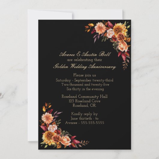 50e Faire-part de mariage d'or (Devant)