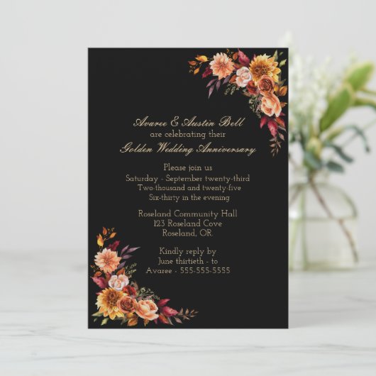 50e Faire-part de mariage d'or (Debout devant)