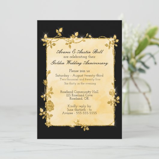 50e Faire-part de mariage d'or (Debout devant)
