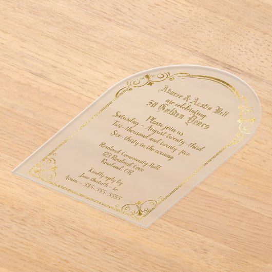 50e Faire-part de mariage d'or (Poser)