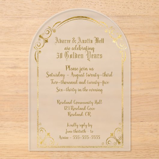 50e Faire-part de mariage d'or (Recto)